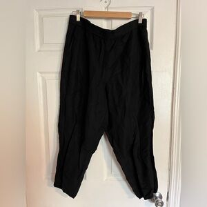 Madewell Size XL black linen blend track pants